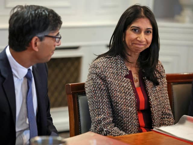 Prime Minister Rishi Sunak and former Home Secretary Suella Braverman. PIC: Phil Noble/PA Wire