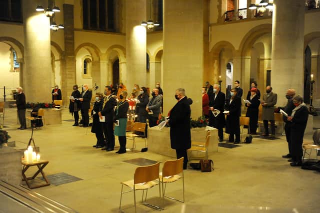 Portsmouth Cathedral held their Christmas Carol Service on Monday, December 21, attended by our Pompey Heroes.
Picture: Sarah Standing (211220-502)