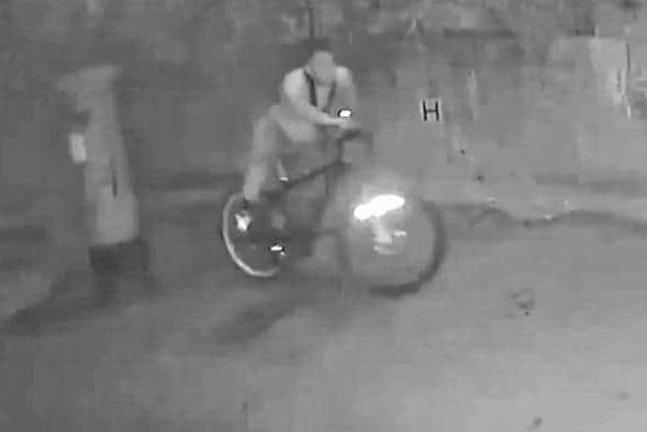 CCTV shows Kevin Batchelor riding away from the murder scene after killing George Allison, 21, in Leigh Park on May 23, 2020. Picture: Hampshire police