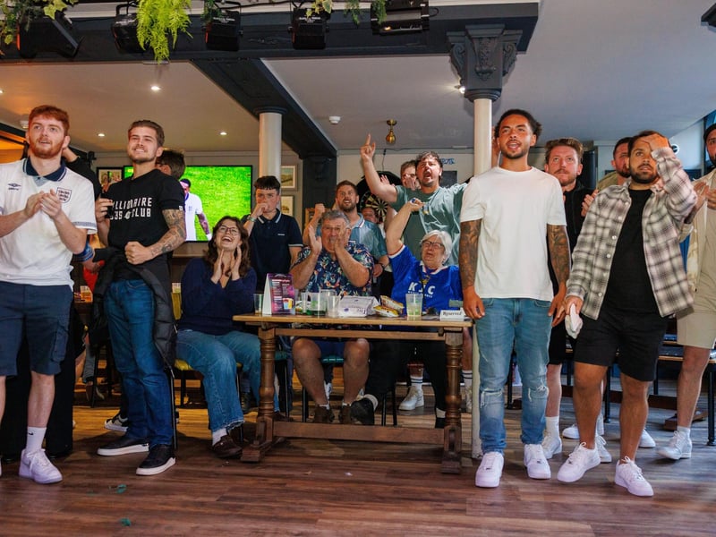 Fans watching England - Switzerland match at the Lord John Russell. Picture: Marcin Jedrysiak