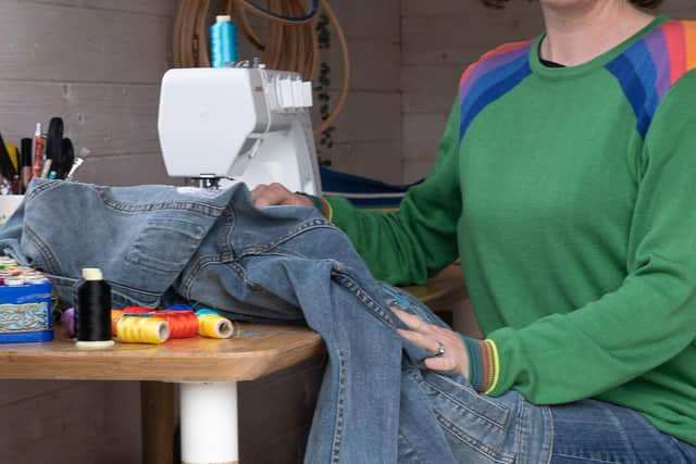 Kate L'Amie stitching. Picture by Pat Attridge