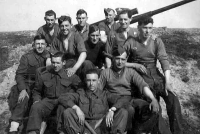 Gunners at Hayling, taken at North Hayling in March 1941. Members of gun crew 219 battery.
