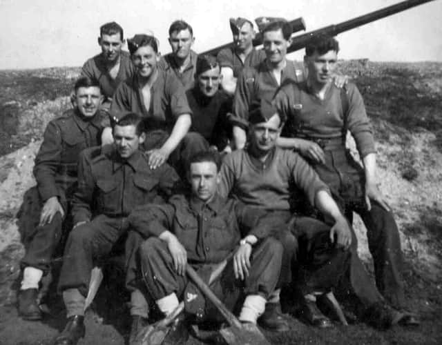 Gunners at Hayling, taken at North Hayling in March 1941. Members of gun crew 219 battery.