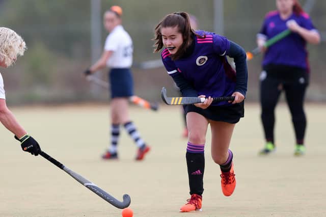 Goalscorer Florence Di Marco in action for Portsmouth 6ths against Gosport 2nds. Picture: Chris Moorhouse   (171020-12)