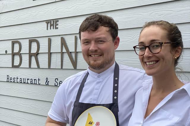 Head chef Cameron Bradshaw and Katie Chapman, general manager with the AA Rosette Award for Culinary Excellence.
Picture: Lucy Branson