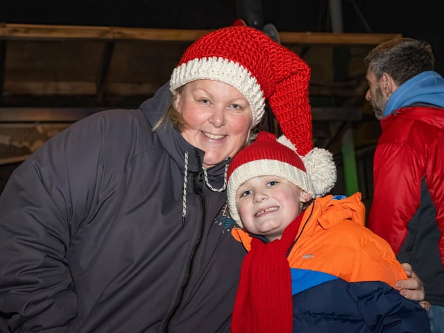 Samantha and Gethin from Denmead got into the festive spirit at the Waterlooville Christmas light switch on.  Photos by Alex Shute