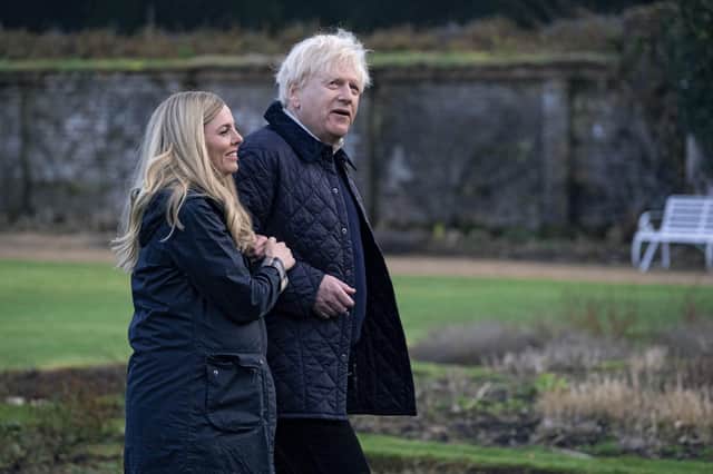Kenneth Branagh as prime minister Boris Johnson and Ophelia Lovibond as his wife Carrie Johnson in This England.