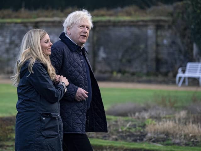 Kenneth Branagh as prime minister Boris Johnson and Ophelia Lovibond as his wife Carrie Johnson in This England.