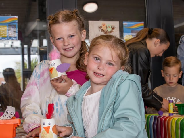 Visitors were treated to a Birds of prey display at Port Solent on Thursday, along with arts and craft for children.
Pictured - Mila Morrissey, 7 and Marlie, 4 from Paulsgrove
Photos by Alex Shute