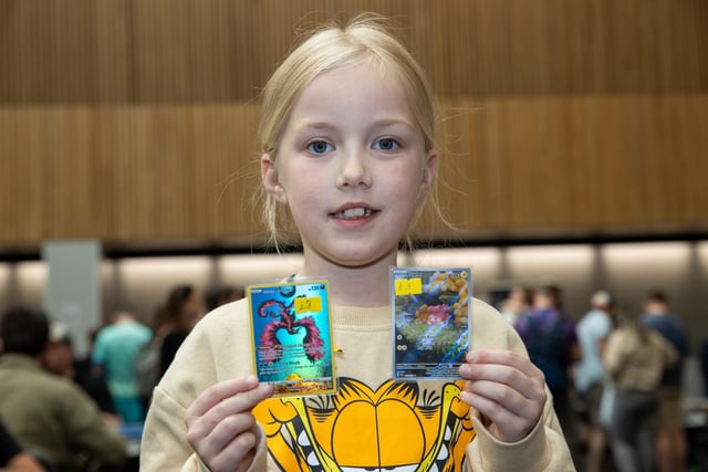 Freya, 7, found new cards to purchase at Pokemania.   Photos by Alex Shute