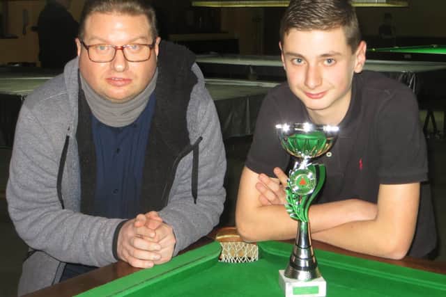 George Laxton, right, with sponsor Chris Gaynor.