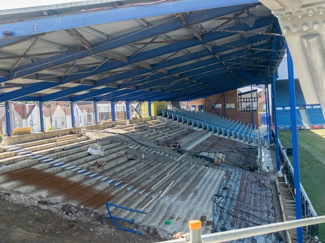 Work continues to progress in the Milton End, which will house up to 3,200 supporters when complete.