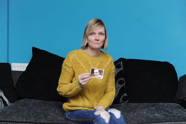 Hilary Mills with a picture of her son, Ben Mills. Picture: Habibur Rahman