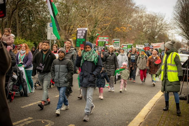 Pictured: Protestors walking down Bishop Crispian Way

Picture: Habibur Rahman