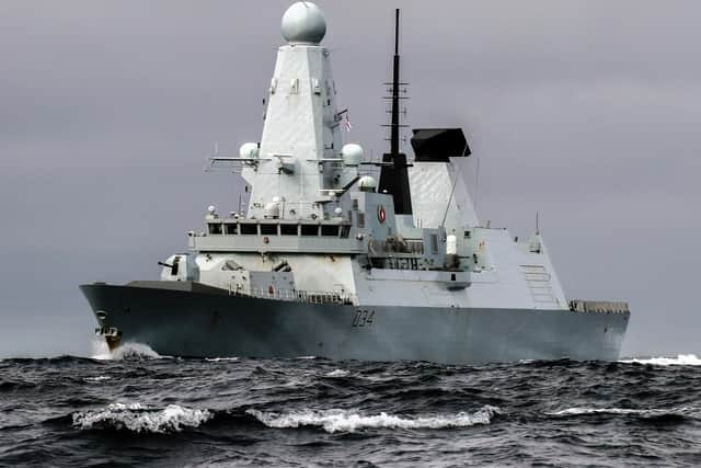 HMS Diamond, pictured, has become one of the first ships in the UK carrier strike group to have its crew given the coronavirus vaccine. Photo: LPhot Dan Rosenbaum