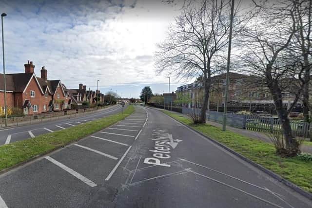 Three people were seen riding a moped in Petersfield Road, Leigh Park. Picture: Google Street View.