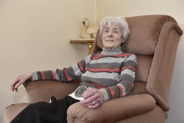 Audrey Stein from Hayling Island, turned 100 on Monday, May 1, 2023.

Picture: Sarah Standing