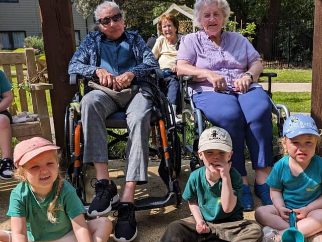 Ancasta Grove residents with children from Woodlands Early Learning.