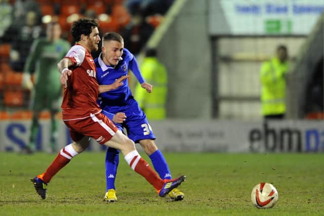 Dan Butler in action against Leyton Orient's Romain Vincelot in March 2013. The left-back's mistake in the 1-0 defeat caused a backlash against Adam Webster, who didn't even play. Picture: Allan Hutchings