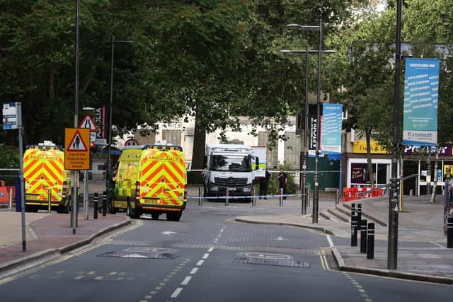 A heavy police presence was maintained throughout. Picture: Sam Stephenson.