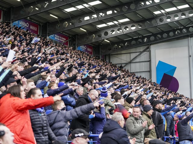 The Fratton End in full voice during the draw with the Valiants