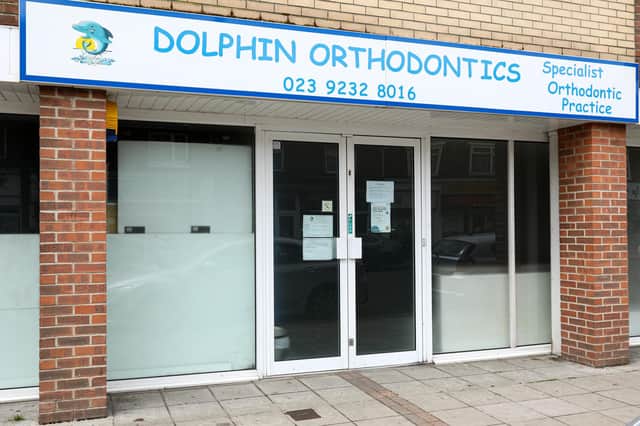 Dolphin Orthodontics, High St, Cosham, where a dentist has been suspended for failing to comply with Covid-19 regulationsPicture: Chris Moorhouse (jpns 100521-01)