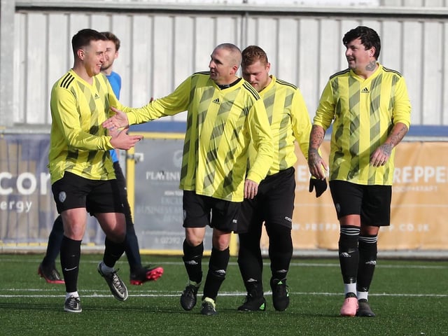 Freehouse celebrate their first goal. Picture: Stuart Martin