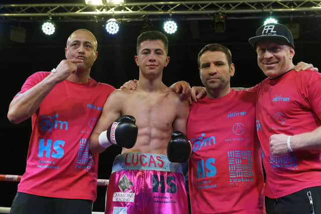 Lucas Ballingall, second left, with (from left) Michael Ballingall, Tony Oakey and Gavin Jones. Picture: Neil Marshall