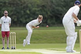 Waterlooville 2nds' Charlie Croft bowls to Matt Barber at Cockleshell Gardens. Picture Ian Hargreaves