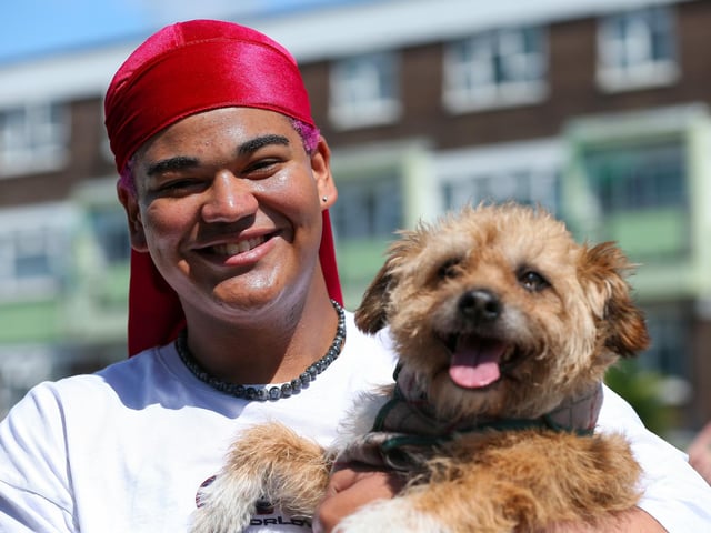 Stanley Searl and his dog, Jax, enjoyed the festivities at SomersFest.Picture: Chris  Moorhouse (270724-57)