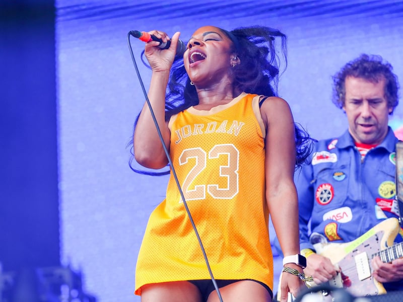 The Go! Team performing on the Common Stage
Picture: Chris Moorhouse (jpns 270823-052)