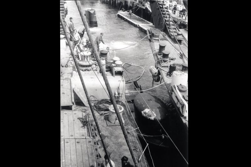 HMS Artemis in Gosport in 1971.