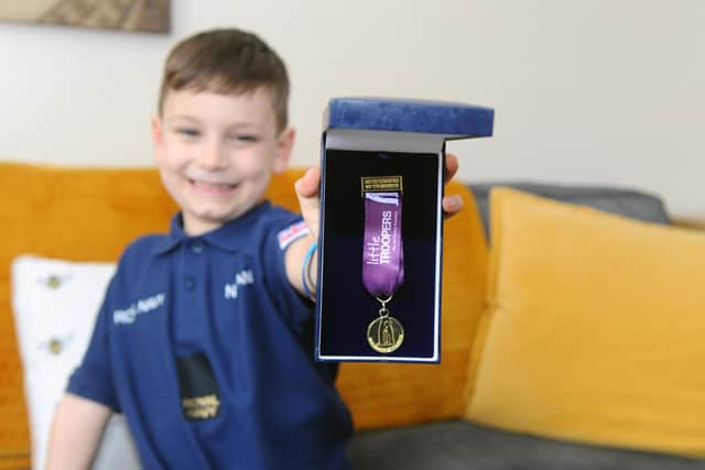 Adam Newman (5) from Gosport, has recently been awarded the Little Troopers of the month award.
Picture: Sarah Standing (040322-224)