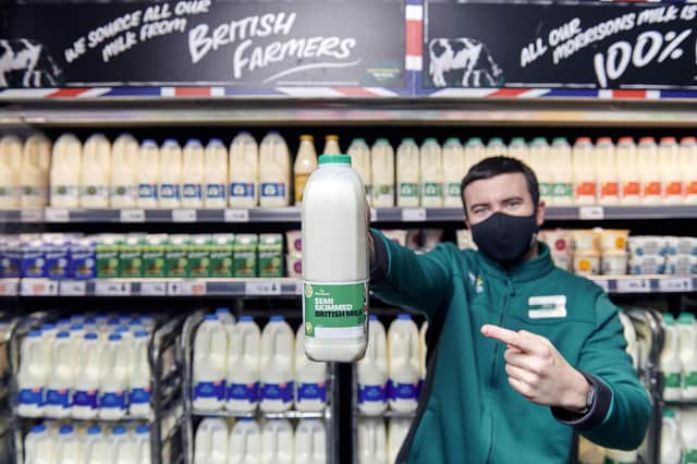 Morrisons is to scrap 'use by' dates on most of its milk in a bid to reduce food waste. Picture: Morrisons/PA Wire