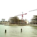 The Gunwharf development 10th February 2001, viewed from Old Portsmouth. Picture: Malcolm Wells. 010784-3