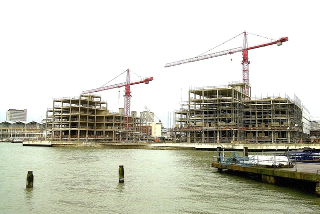 The Gunwharf development 10th February 2001, viewed from Old Portsmouth. Picture: Malcolm Wells. 010784-3