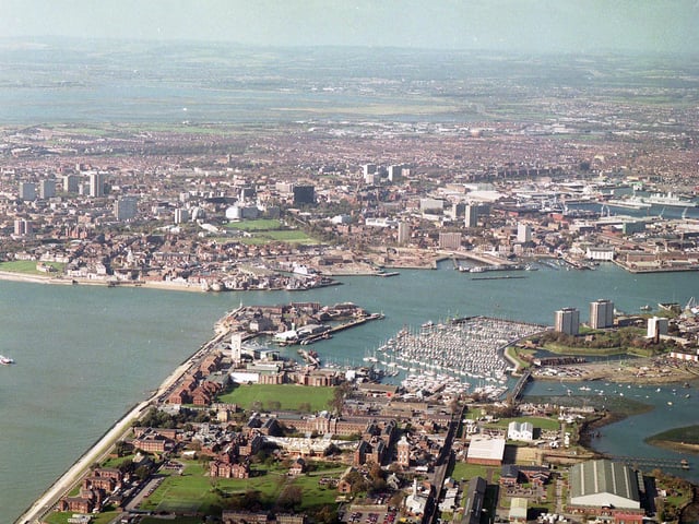 Aerial of Haslar and HMS Dolphin in 1998.