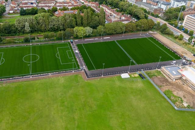 Update from King George football pitches, Cosham, Portsmouth on 29th July 2023Pictured: GV of King George Playing fieldsPicture: Marcin Jedrysiak