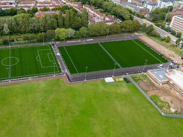 Update from King George football pitches, Cosham, Portsmouth on 29th July 2023

Pictured: GV of King George Playing fields

Picture: Marcin Jedrysiak