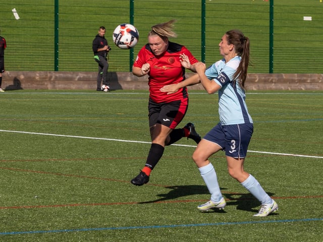 Widbrook's Sharna White (red). Picture: Mike Cooter