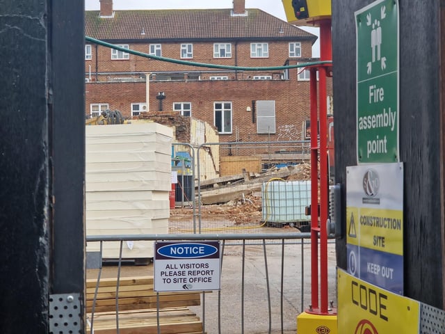 Development taking place at the old Debenhams department store in Palmerston road, Southsea on February 15 2024.