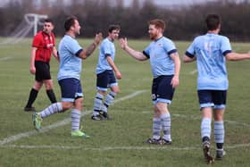 Josh Dean, left, has just scored for Portchester Rovers. Picture: Sam Stephenson