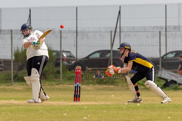 Caitlin Felstead batting for Railway Triangle. Picture: Mike Cooter