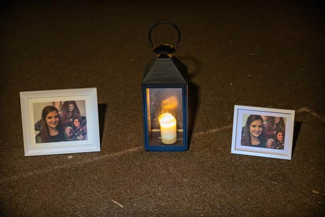 Pictures of Ashling with a candle at the run starting point. Picture: Mike Cooter (210122)