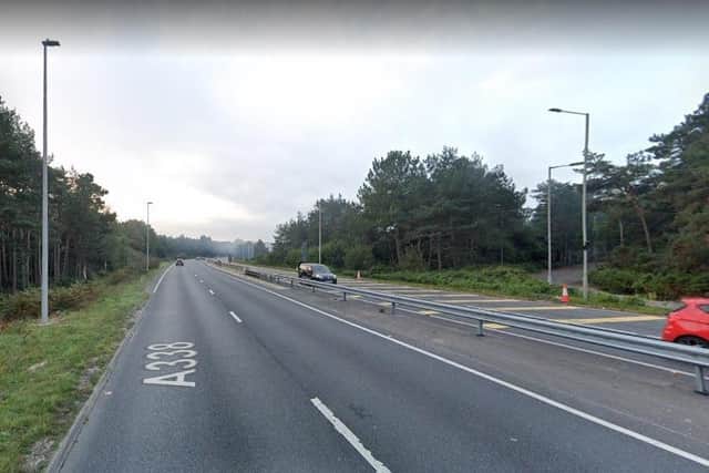 Police have closed party of the A338 northbound while an investigation continues. Picture: Google Street View.