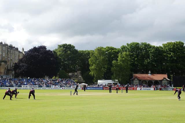 General view of county  cricket taking place at the Recreation Ground in Bath, which held its last first class game in 2006. Picture: Pete Norton/Getty Images.
