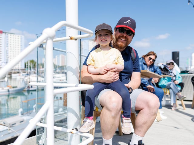 Joe with his daughter Penny enjoying a sunny day at the Lightship. Picture:Marcin Jedrysiak
