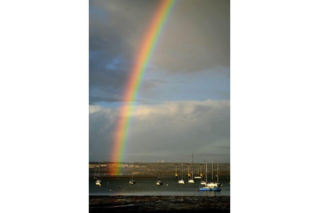 The rainbow over Portsmouth Harbour, as photographed by Alison Treacher.