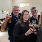 Friends spending an afternoon at the Wickham Beer Festival. Picture: Mike Cooter (060424)
