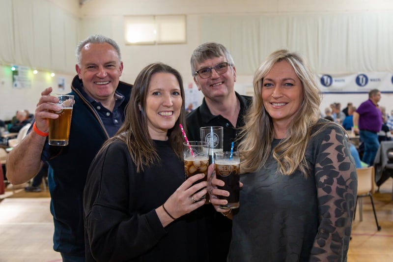 Friends spending an afternoon at the Wickham Beer Festival. Picture: Mike Cooter (060424)